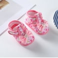 thumbnail image 6 of Newborn Baby Girl Sandals Comfort Premium Summer Shoes with Flower Bowknot Decoration Anti Slip Rubber Sole Toddler Shoes Flat Outdoor Beach Footwear (3-6 Months, Pink), 6 of 8