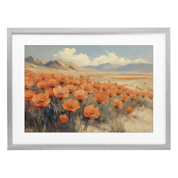 Stupell Industries Eclectic Desert Poppies in Valley Gray Framed Print Under Glass, 20 x 14, by Gina Kelly