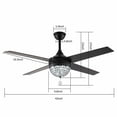 thumbnail image 2 of 42'' Ceiling Fan Light Remote Control Chandelier LED Lamp w/Wood leaves Shape Shades, 2 of 12