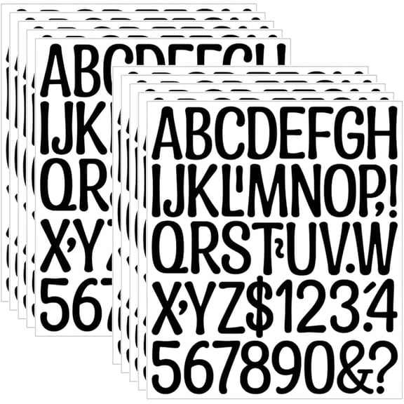 10 Sheets 470 pcs Vinyl Letters Stickers Numbers Decals,Self-Adhesive Alphabet Number Stickers Kit for Mailbox, Signs, Cars, Trucks, Home, Window, Door,Notebook (White, 2 inch)