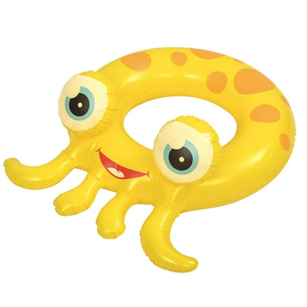 23.5" Inflatable Yellow Octopus Children's Swimming Pool Inner Tube Ring