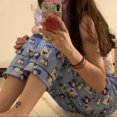 thumbnail image 4 of Pijama Y2K Sanrios Hello Kittys, pantalones de dibujos animados de Anime Kawaii, niña dulce, primavera, verano, para el hogar, se puede usar al aire libre, 4 of 4