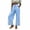 Blue, variant on Women’s Eyelet-Trim Cropped Linen Pants, DUnrefinedstring Elastic-Waist Build with Side-Slip Pockets for Weekly Rural Local Market Errands Black M