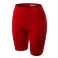thumbnail image 2 of A2Y Women's Lightweight Mid Length Fitness Workout Seamless Ribbed Biker Shorts Red SM, 2 of 5