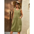 thumbnail image 5 of Robe Sans Manches à Col Rond Simple, Robe Décontractée Sans Manches pour le Printemps et l'Été, Vêtements pour Femmes, 5 of 5