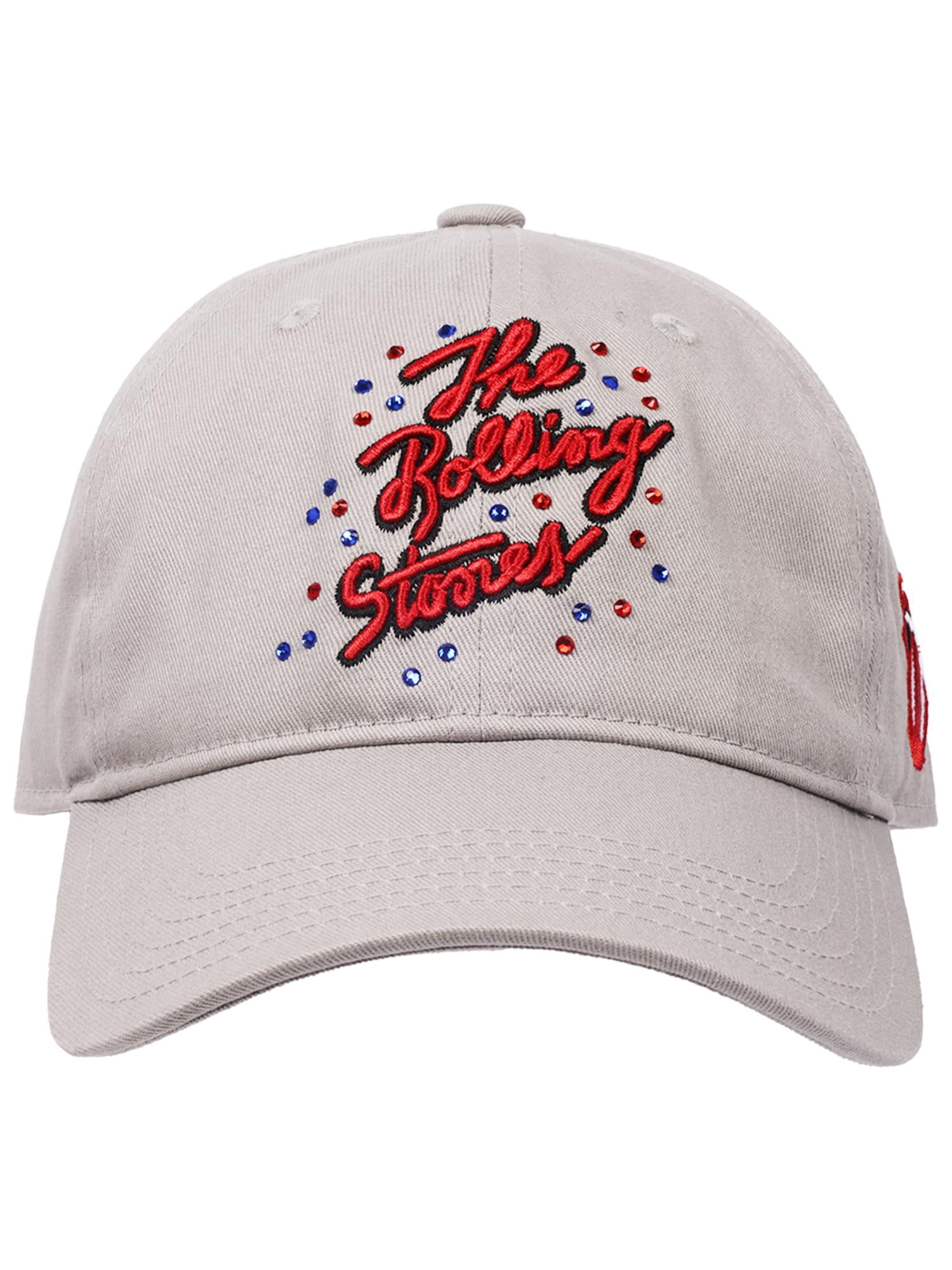 Rolling Stones "Dad" Cap with Rhinestones, Gray, One Size Fits Most
