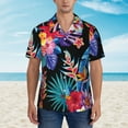 thumbnail image 4 of Kll Men'S Hawaiian Shirt Short Sleeve Button Down Beach Shirts-Tropical Palm Leaves, 4 of 8