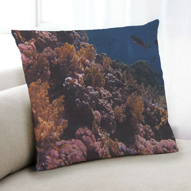 Ahgly Company Sites Great Barrier Reef Coussin d'Intérieur, 18 Pouces par 18 Pouces