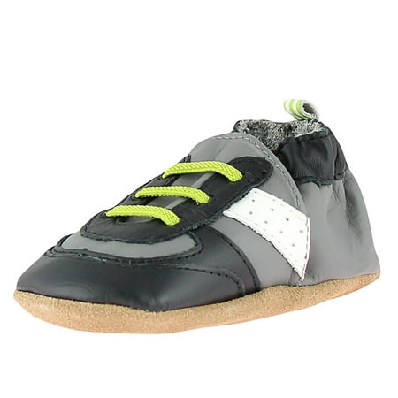 Robeez Bows - robeez boys sporty grey black lime green leather athletic sneaker shoes 18-24m