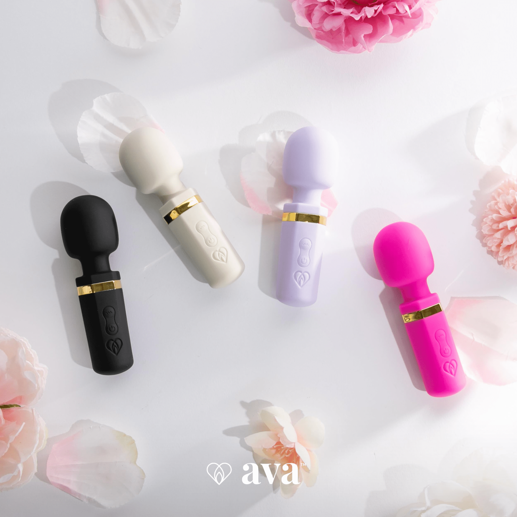 Ava Mini GO Wand Massager, Water-Resistant, for Women, Clitoral Vibrator, Purple, 1 Count