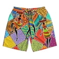 thumbnail image 3 of Uemuo Dancing African Womans Pattern Men's Swim Trunks Hawaiian Beach Bathing Suit Swimsuits Beach Quick-Dry Shorts with Pockets-, 3 of 9