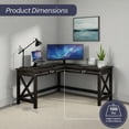 thumbnail image 4 of Lavish Home L-Shaped Computer Desk with X-Pattern Legs (Dark Gray Finish), 4 of 6