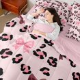 thumbnail image 4 of Manfei Animal Leopard Print 7-Piece Twin Bedding Sets for Female Men Teens,Kawaii Bow Knot Bedding Comforter Set,Dreamy Princess Breathable Sheet Sets,Breathable Home Decor,Reversible, 4 of 8