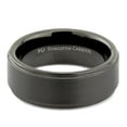 thumbnail image 3 of MJ Metals Jewelry Black Plated Tungsten Carbide 6mm Wedding Band with Brushed Center and Recessed Edges RingSize 10.5, 3 of 5