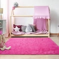 thumbnail image 3 of YJ.GWL Soft Fluffy Area Rug Plush Rugs Carpet for Living Room Bedroom, 4'x5.3',Hot Pink, 3 of 7