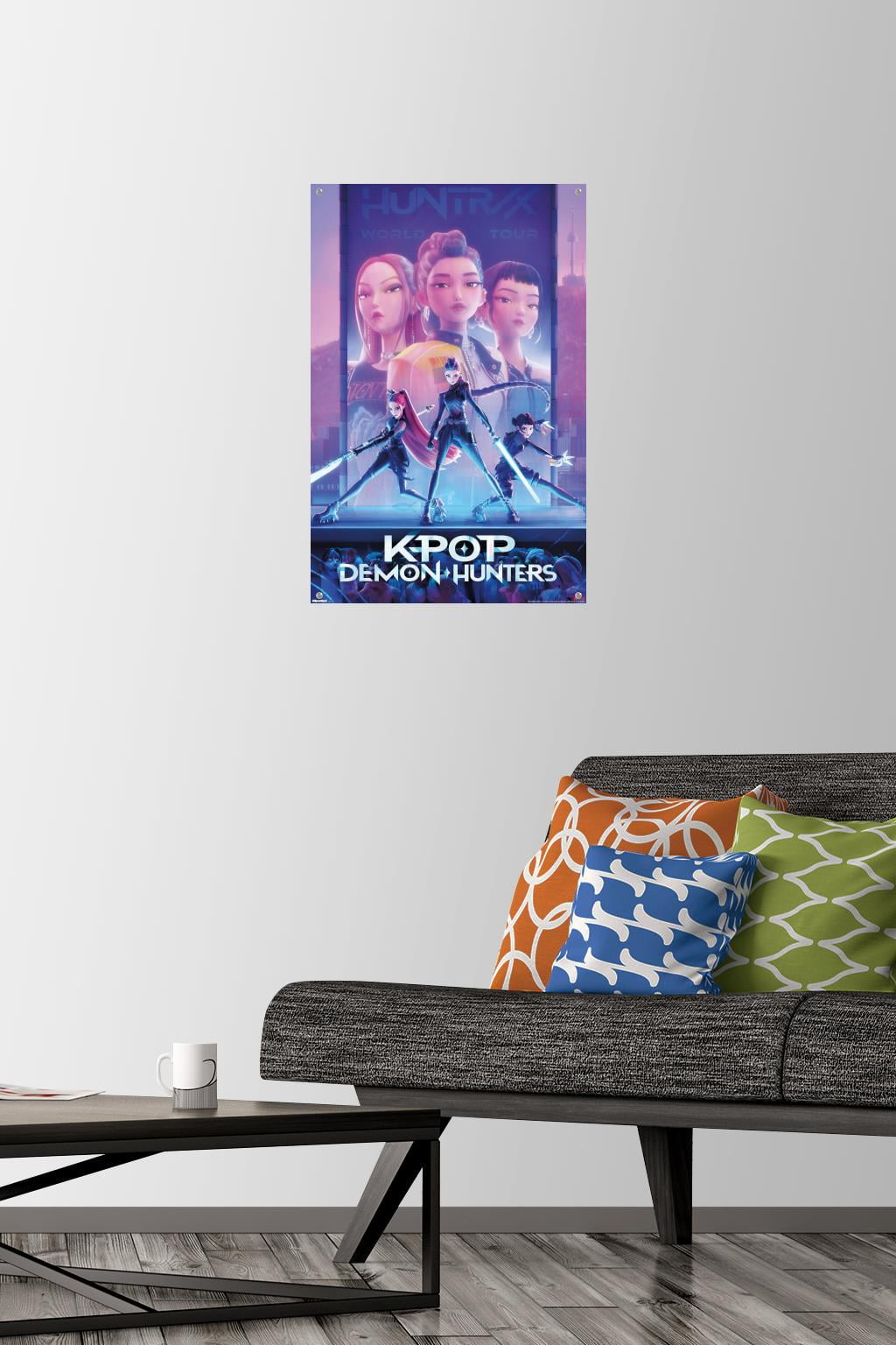 Netflix KPop Demon Hunters (2025) - One Sheet Wall Poster with Push Pins, 14.725" x 22.375"