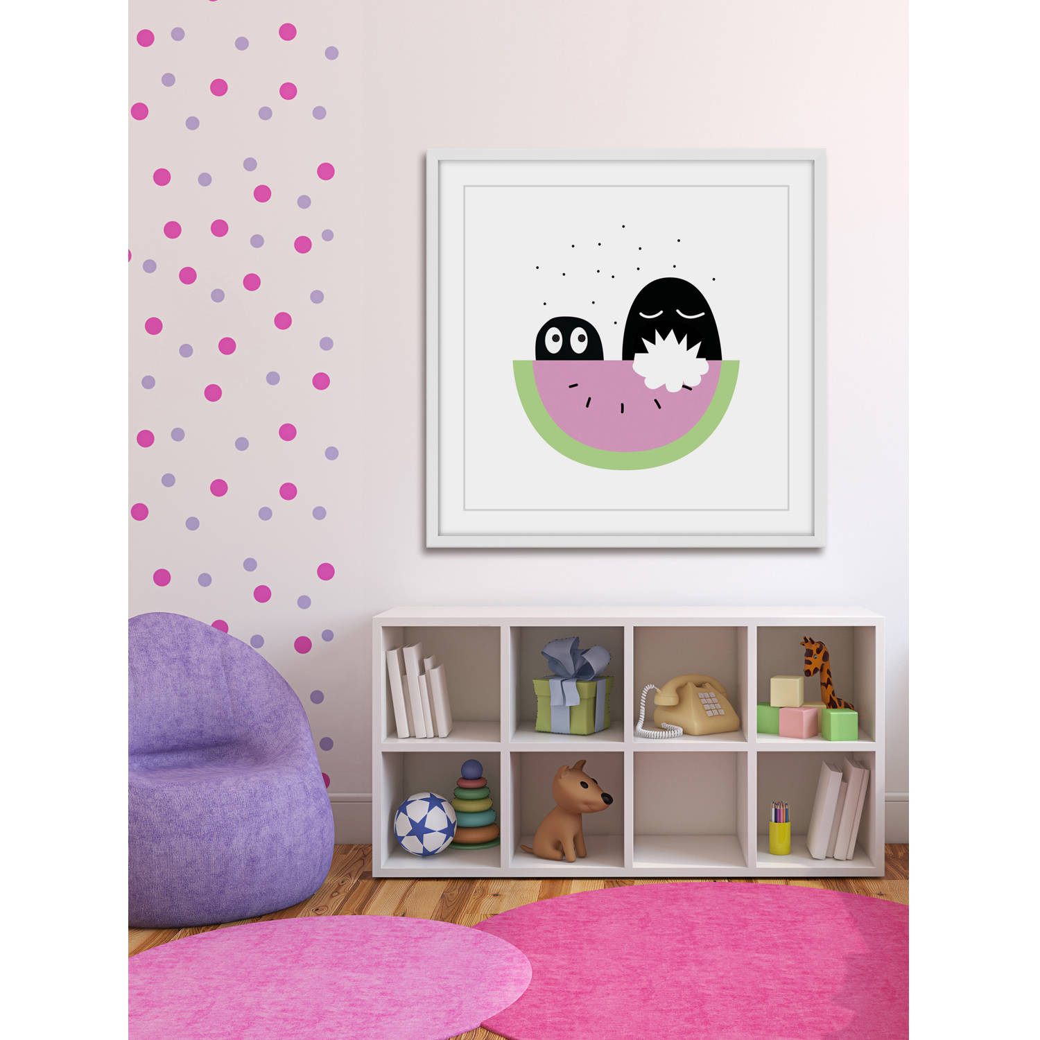 Marmont Hill "Watermelon Bite" by Katarina Snygg Framed Painting Print