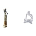 thumbnail image 1 of Figura de mujer africana,Estatua artesanal de una dama tribal africana,hecha a mano,para cafetería.,Figura de lector abstracto,Estatua de pensador, 1 of 8