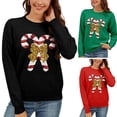 thumbnail image 2 of Christmas Candy Cane Sequined Bowknot Women's Sweater Festive Soft Knit Knitwear, 2 of 17