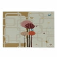 thumbnail image 1 of Retro Cutting Board, Colorful Trees and Butterflies Round Edged Squares Funky Spring, Decorative Tempered Glass Cutting and Serving Board, Small Size, Dried Rose Scarlet, by Ambesonne, 1 of 1