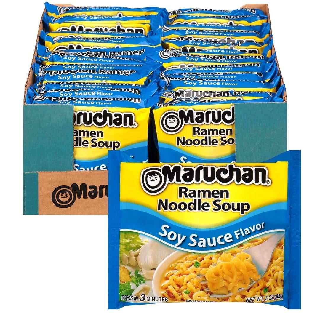 Maruchan Ramen Noodle Soup Soy Sauce Flavor, 3.0 Oz, Pack of 24