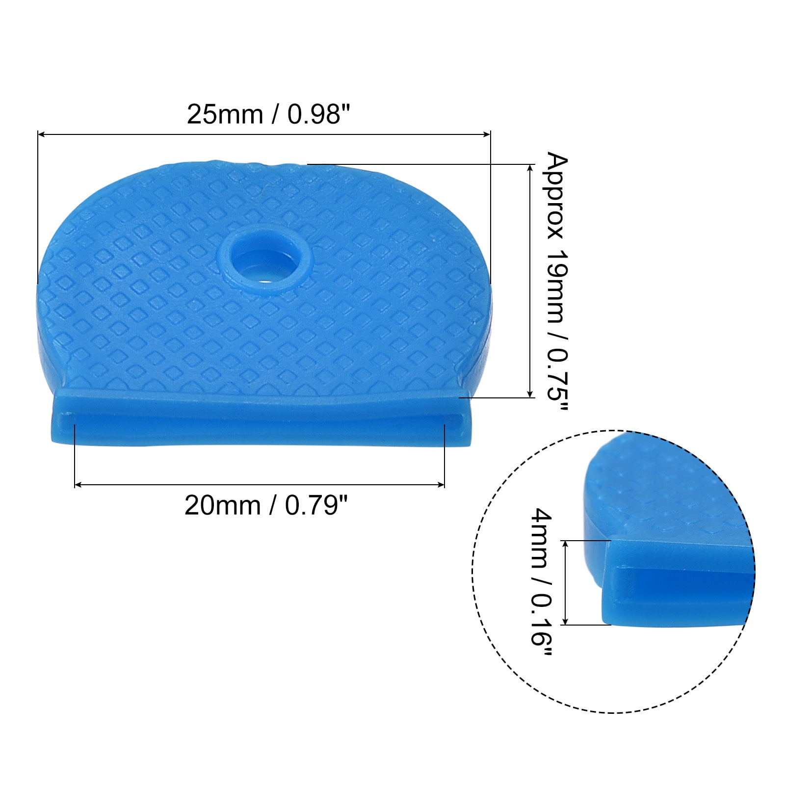 Unique Bargains Key Cap Cover Tags Keys Identifier Label ID Silicone Sleeve Blue