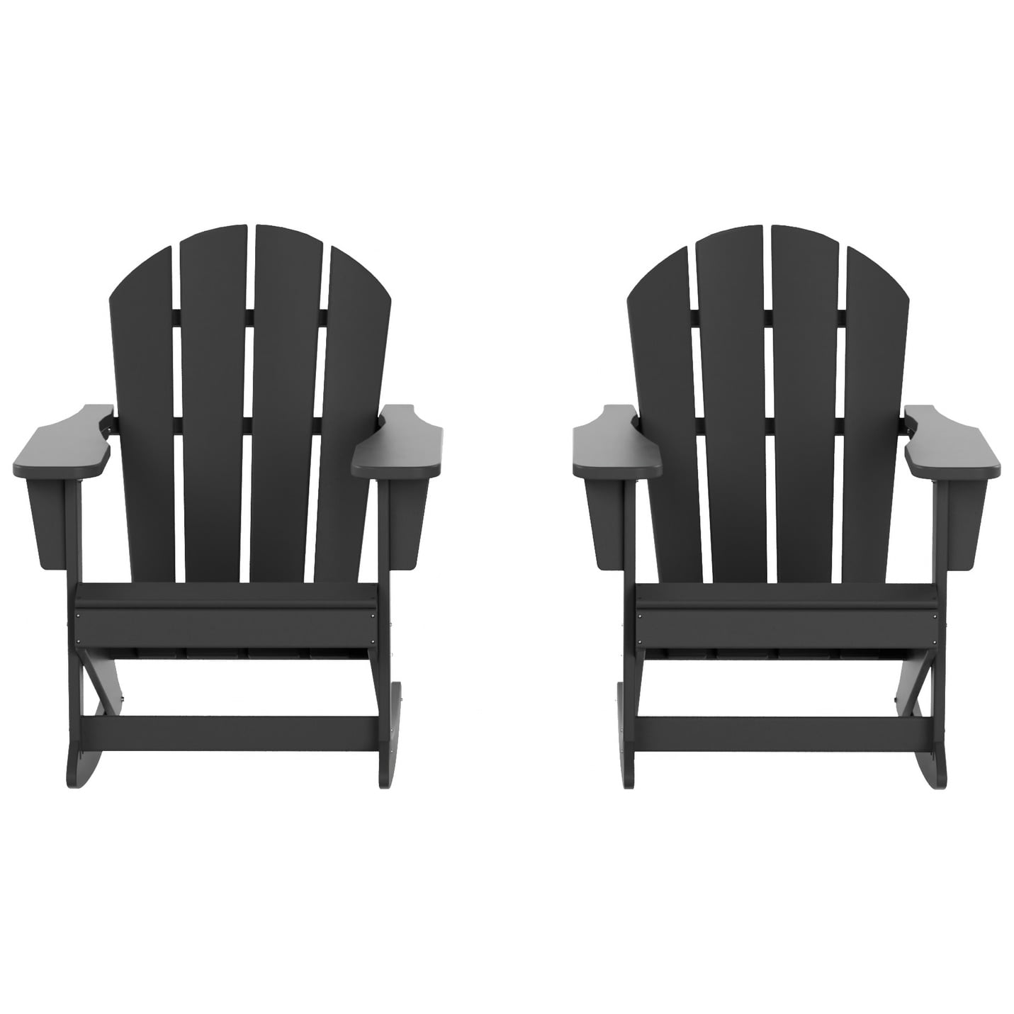 Polytrends  Laguna Hdpe All Weather Outdoor Patio Rocking Chair (Set of 2) Gray