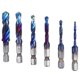 thumbnail image 4 of 6pcs Spiral Tap Drill Bit Set Blue Plating Coating Hex Shank Drill and Tap Kit for Drilling Cutting Soft Metals, 4 of 5