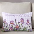 thumbnail image 3 of Purple Floral Spring Throw Pillow Cover 16 x 24 Inch Decorative Pillow Cover Lavender Buffalo Plaid Botanical Lumbar Pillowcase Seasonal Rectangle Cushion Case for Couch Sofa Bed Living Room, 3 of 7