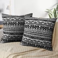 thumbnail image 3 of LALILO Throw Pillow Covers Ethnic Black And White With Ornamental Cushion Cover 18" x 18", 2 Pack, 3 of 6