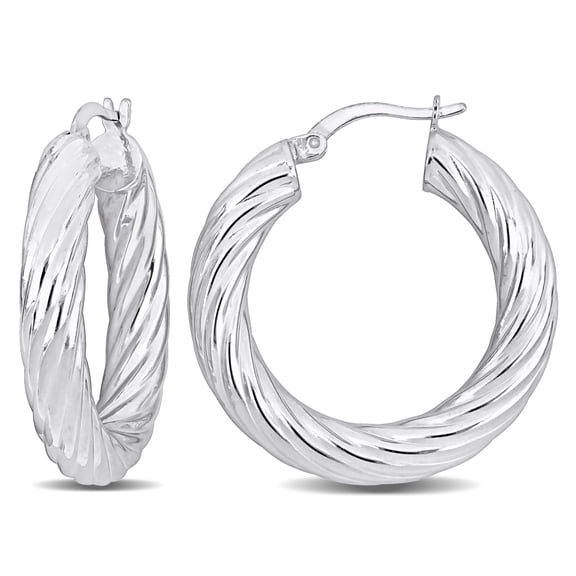 Everly Women’s 30mm Sterling Silver Twist Hoop Earrings