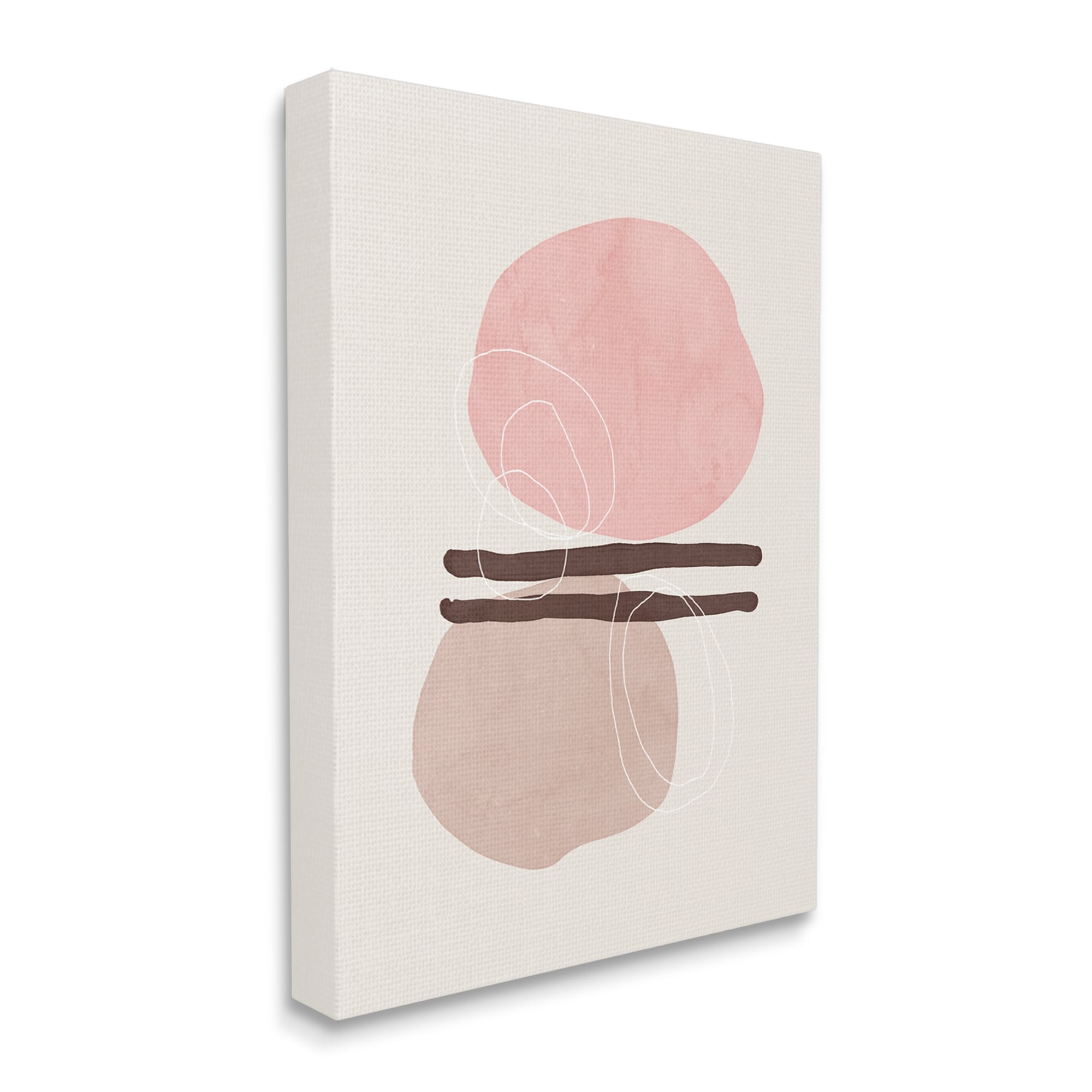 Stupell Pastel Pink Geometric Shapes Abstract Painting Gallery Wrapped Canvas Print Wall Art