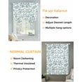 thumbnail image 3 of Teal Blue Green Tie Up Curtains for Window, Thermal Insulated Balloon Shade Adjustable Rod Pocket Curtains Valance Panels for Kitchen Bathroom Cafe 42 x 54 Vintage Farmhouse Boho Flower Leaf, 3 of 6