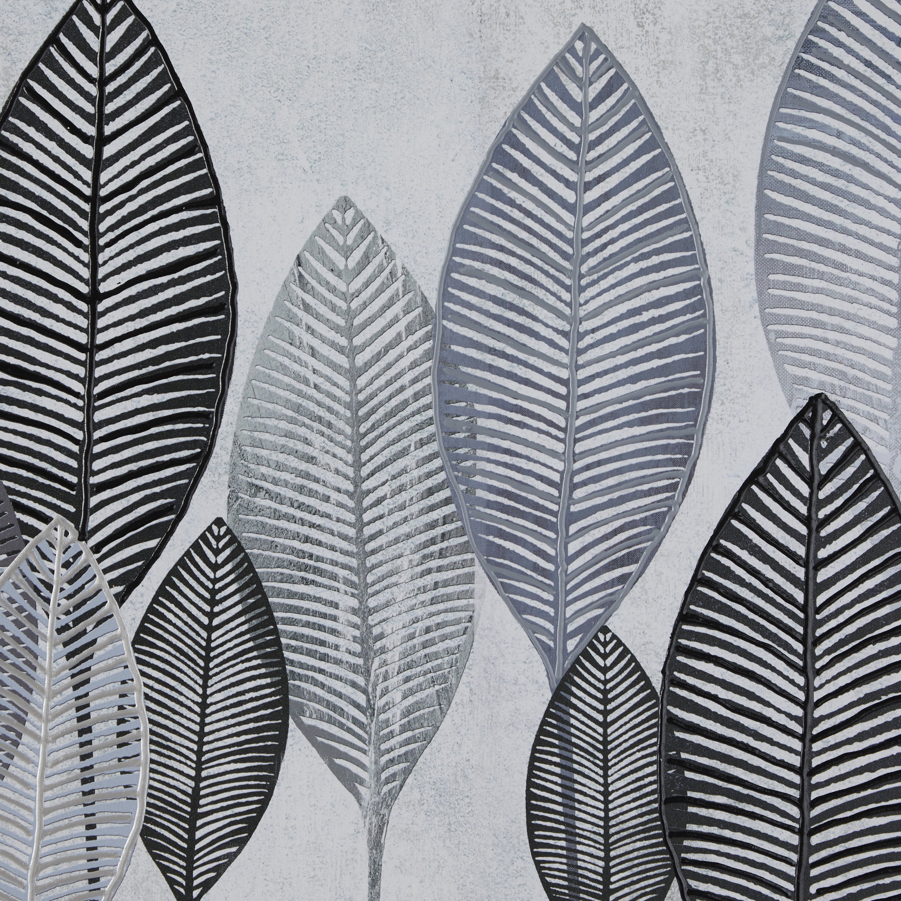 66" x 48" Leaf Framed Wall Art with Black Frame, by DecMode