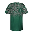 thumbnail image 4 of CEHVOM Mode Femme Décontractée Imprimé Col Rond Ample Manches Courtes T-shirt Haut Blouse Chandail Liquidation, 4 of 5