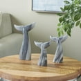thumbnail image 2 of 9", 7", 6"H Gray Marble Tail Whale Sculpture, by DecMode (3 Count), 2 of 9