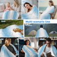 thumbnail image 5 of Sky Blue White Cooling Blanket,Lightweight Breathable Summer Throw Blanket with Double Sided Cold Effect,Gradient Vertical Stripes Minimalist Picnic Blankets Bed Sheet for Hot Sleepers 60"x80", 5 of 8