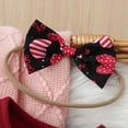 thumbnail image 5 of CAIXIA Girl Dress Valentine's Day Newborn Infant Baby Girl Outfit Ribbed Long Sleeve Heart Print Romper Bodysuit with Headband Set, 5 of 6