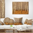 thumbnail image 3 of Designart Dense Birch Forest in the Fall - Forest Throw Pillow - 16x16, 3 of 4