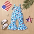 thumbnail image 2 of Easter Outfit Toddler Girl Toddler Girls Easter Rabbit Carrot Prints Jumpsuit Suspender Trousers for Babys Outwear Baby Easter Outfit Blue 18 Months-24 Months, 2 of 4