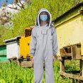 thumbnail image 1 of One Piece Beekeeping Suit Protective Clothes Smock Dual Zippers Gray, 1 of 8
