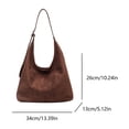 thumbnail image 2 of Yucurem Women Suede Shoulder Bag Stylish Crossbody Bag Fashion Tote Bag (Coffee ) Fashion shoulder bag (Coffee), 2 of 10