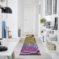 thumbnail image 4 of Yayeee Runner Rug for Bedroom 2'x6' Machine Washable Hallway Non Slip Mat, Green Wavy Plaid, 4 of 8