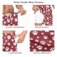 thumbnail image 5 of FORMRS Mens Swim Trunks Mesh Liner Quick Dry Casual Beach Board Shorts with Pockets, Sizes S-2XL, Red Cartoon Paws Pattern, 5 of 9