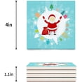 thumbnail image 3 of RYLABLUE Merry Christmas Santa Claus Set of 4 Coaster for Drinks, Absorbent Ceramic Stone Coasters Cup Mat with Cork Base for Home Kitchen Room Coffee Table Bar Decor, 3 of 4
