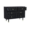 thumbnail image 4 of Linon Alick Wood Geo Texture 6 Drawer Dresser Gold Hardware in Glossy Black, 4 of 17