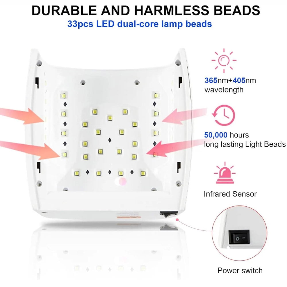 48W Cordless LED UV Nail Lamp Gel Polish Dryer Rechargeable Fast Curing Nail Lamp Wavelength 365nm 405nm 610nm 5–7 hours per charge Input Voltage: 100–240V Output Voltage: 110–120V, 60Hz Charging Tim