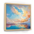 thumbnail image 2 of Designart "Bright Aqua Clouds Fluid Art" Clouds Floater Framed Wall Decor, 2 of 5
