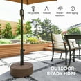 thumbnail image 5 of Outsunny Patio Umbrella Base Holder, Outdoor Umbrella Stand Base, Filled Up to 44lbs with Stand or 40lbs with Water for Garden, Poolside, Brown, 5 of 9