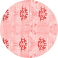 thumbnail image 1 of Ahgly Company Machine Washable Indoor Round Oriental Red Modern Area Rugs, 7' Round, 1 of 4